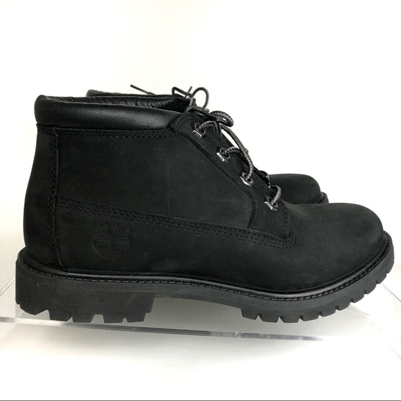 Timberland Women Nellie Chukka Ankle Black Nubuck Waterproof Boots Sz 7 - Picture 1 of 7